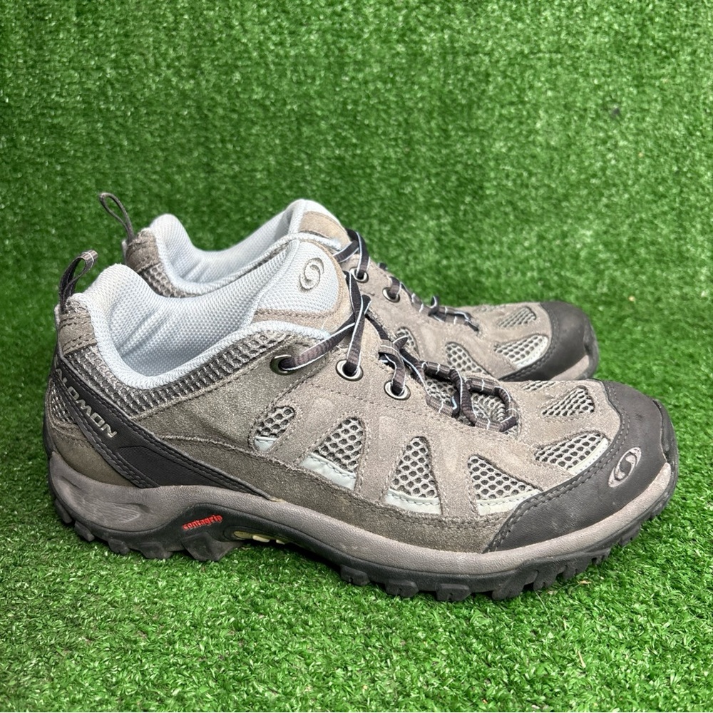 Salomon Women's Exit Aero Gray Black Hiking Shoe Contagrip 449168 US Size 8.5